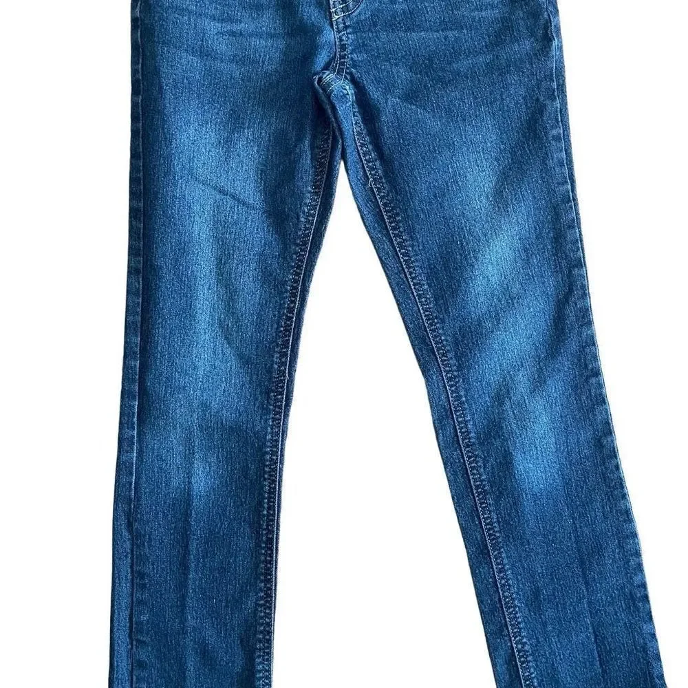 Justice Girl’s Embroidered Mid Rise Skinny Denim Jeans Size 8